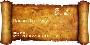 Barasits Leó névjegykártya